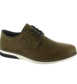 chaussures a lacets - Confort et décontracté - homme - Cuir - Marron - Rieker