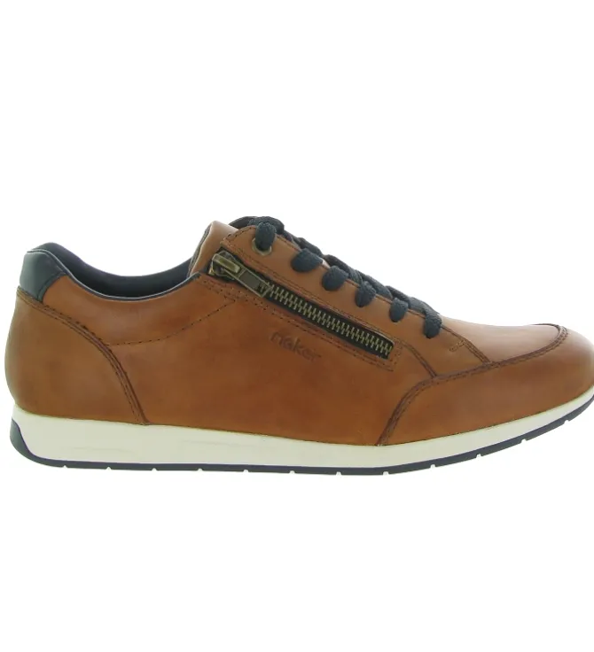 chaussures a lacets - Confort et décontracté - homme - Cuir - Marron - Rieker