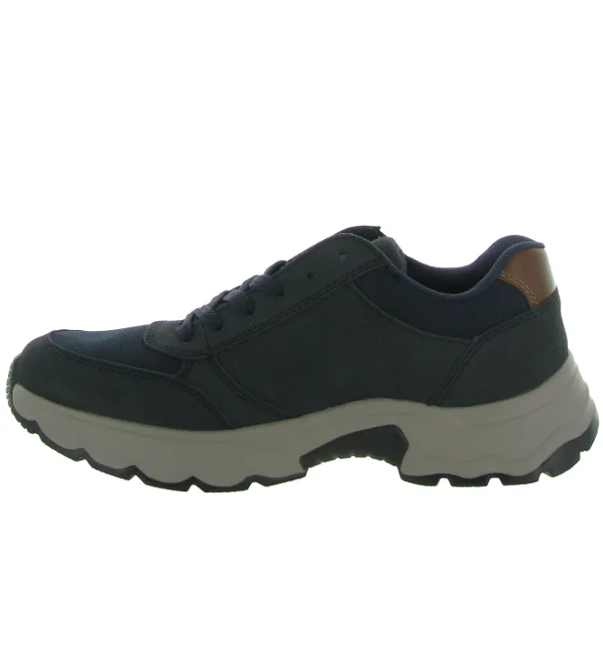 chaussures a lacets - Confort et décontracté - homme - Cuir - Bleu - Rieker