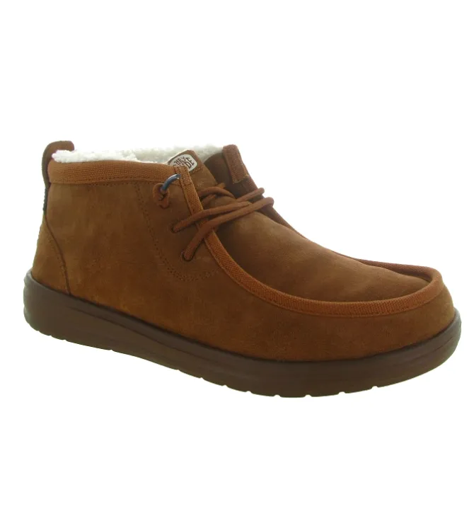 chaussures a lacets - Confort et décontracté - homme - Nubuck - Chestnut - Hey dude