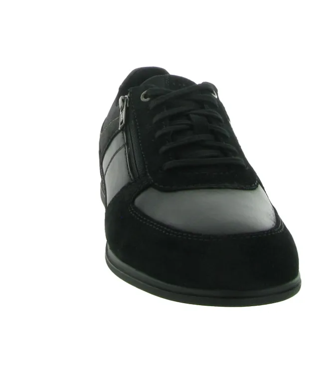 chaussures a lacets - Confort et décontracté - homme - Toile - Noir - Geox