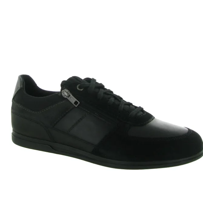 chaussures a lacets - Confort et décontracté - homme - Toile - Noir - Geox