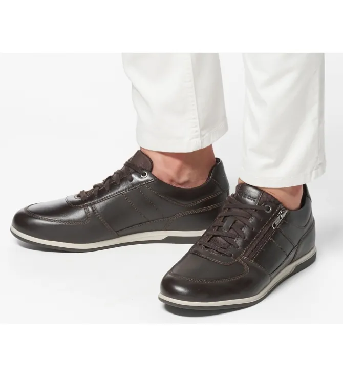 chaussures a lacets - Confort et décontracté - homme - Toile - Marron - Geox
