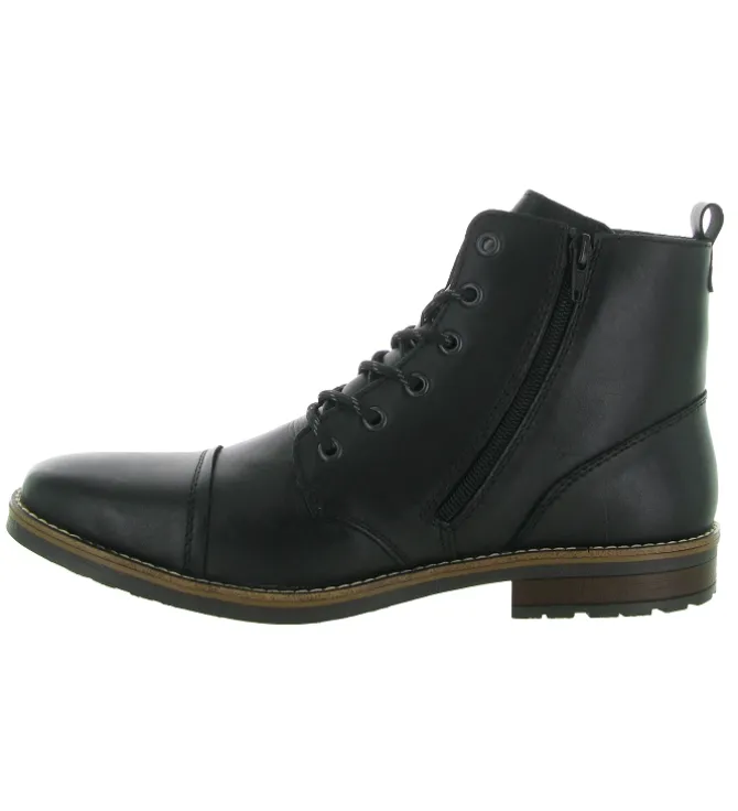 chaussures a lacets - Confort et décontracté - homme - Cuir - Noir - Rieker