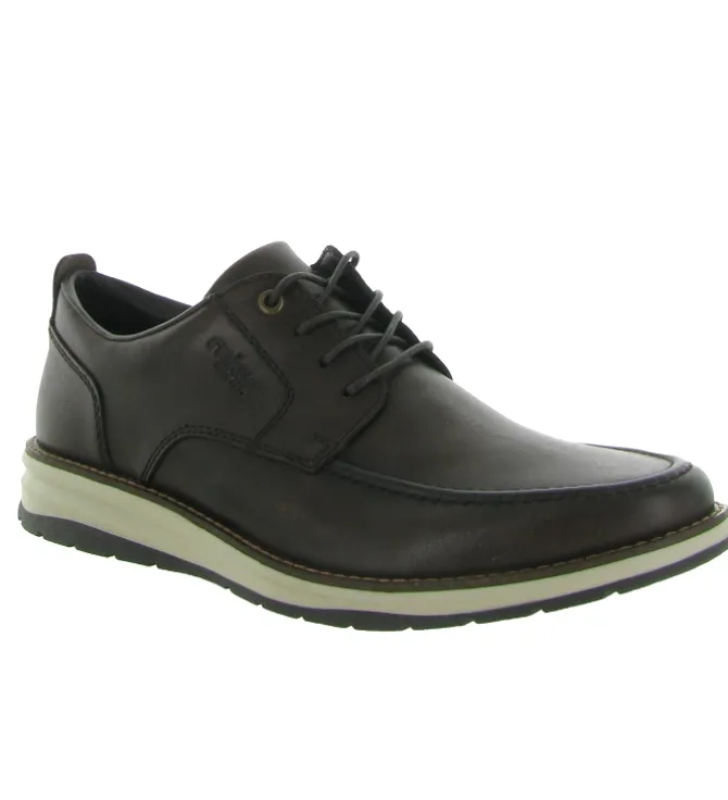 chaussures a lacets - Confort et décontracté - homme - Cuir - Marron - Rieker