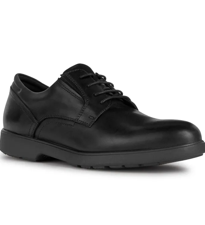chaussures a lacets - Cérémonie - homme - Cuir - Noir - Geox