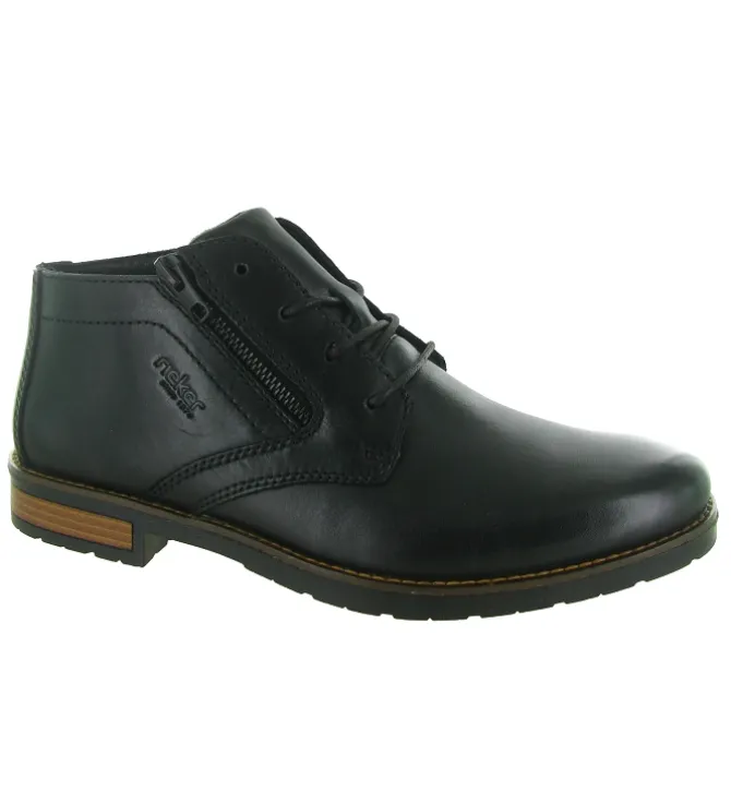 chaussures a lacets - Cérémonie - homme - Cuir - Noir - Rieker