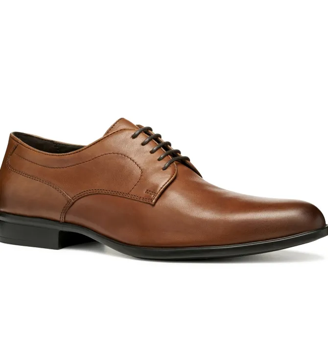 chaussures a lacets - Cérémonie - homme - Cuir - Marron - Geox