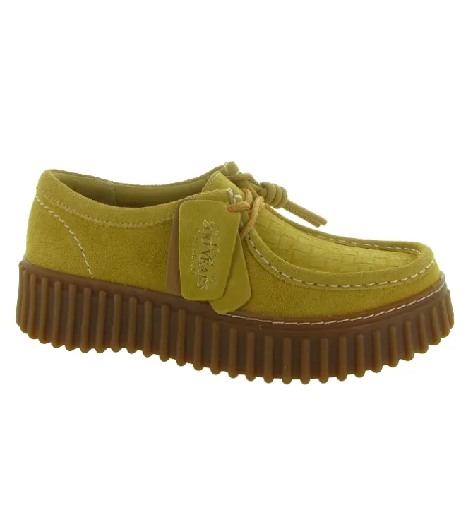 chaussures a lacets - Derby - femme - Nubuck - Jaune - Clarks