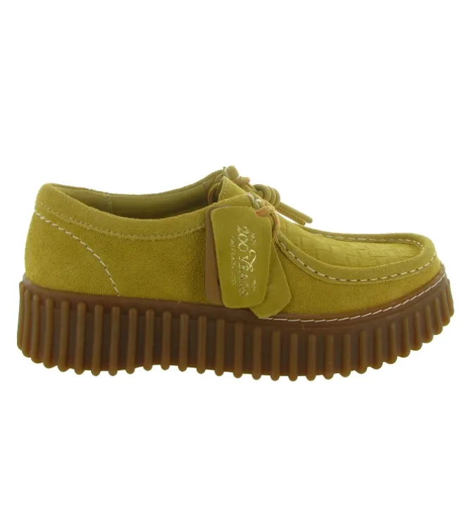 chaussures a lacets - Derby - femme - Nubuck - Jaune - Clarks