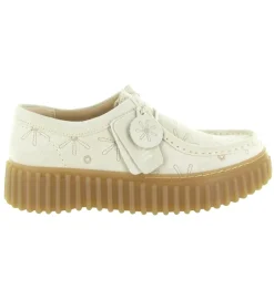 chaussures a lacets - Derby - femme - Textile - Beige - Clarks