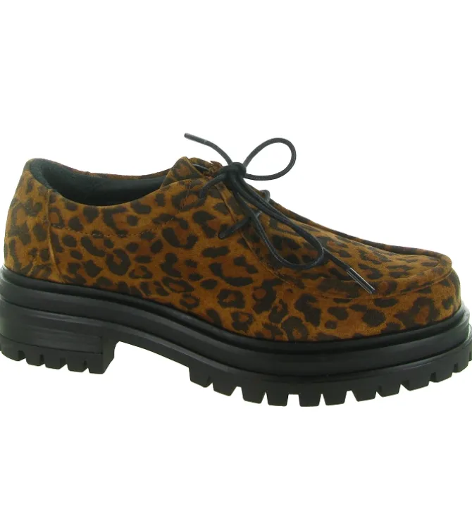 chaussures a lacets - Derby - femme - Cuir - Léopard - Creator