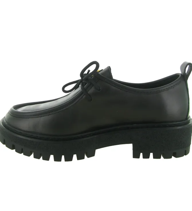 chaussures a lacets - Derby - femme - Cuir - Noir - Bibi lou