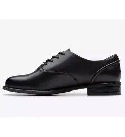 chaussures a lacets - Derby - femme - Cuir - Noir - Clarks