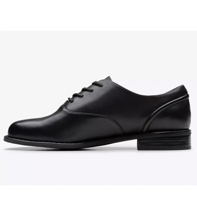 chaussures a lacets - Derby - femme - Cuir - Noir - Clarks