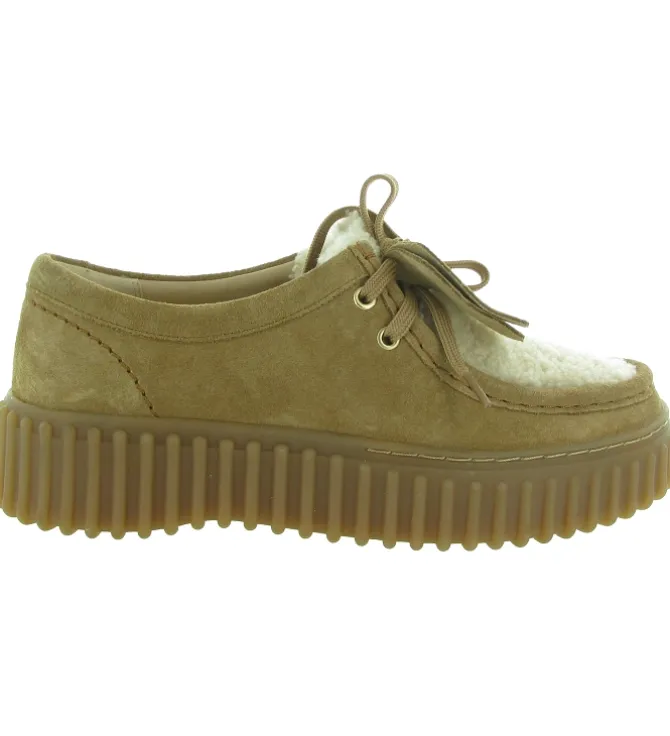 chaussures a lacets - Derby - femme - Nubuck - Beige - Clarks