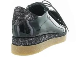 chaussures a lacets - Derby - femme - Cuir - Noir - Humat