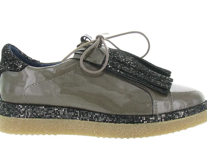 chaussures a lacets - Derby - femme - Cuir - Gris - Humat