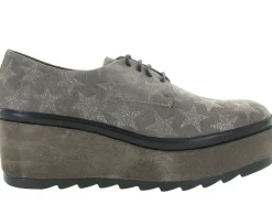 chaussures a lacets - Derby - femme - Nubuck - Gris - Jhay