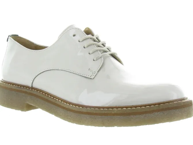 chaussures a lacets - Derby - femme - Cuir - Blanc - Kickers