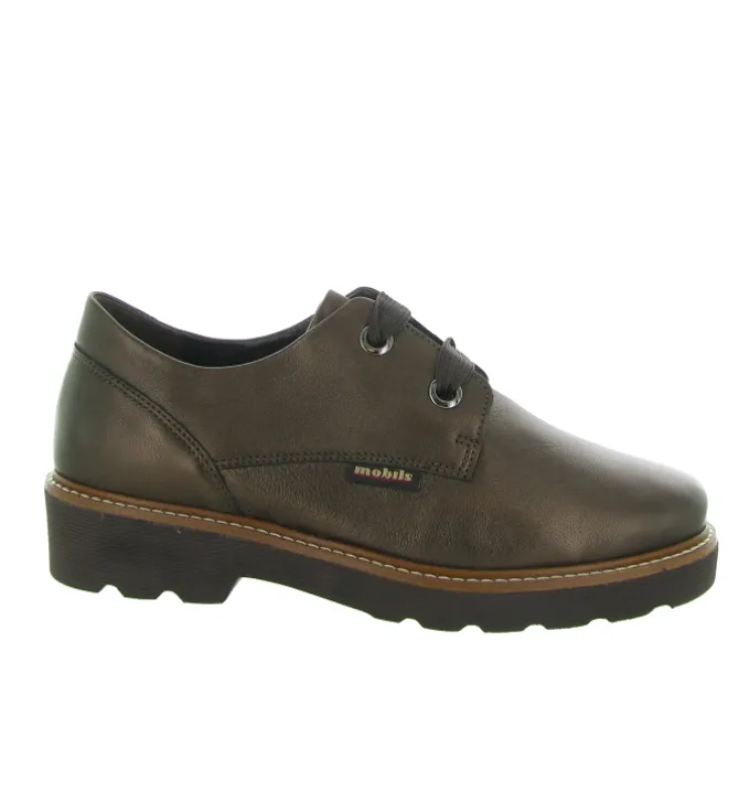 chaussures a lacets - Derby - femme - Cuir - Bronze - Mephisto