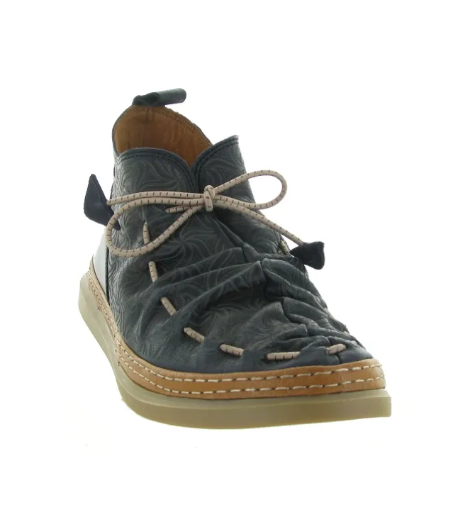 chaussures a lacets - Détente - femme - Cuir - Bleu Marine - Madory