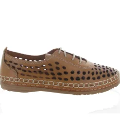 chaussures a lacets - Détente - femme - Cuir - Marron - Madory