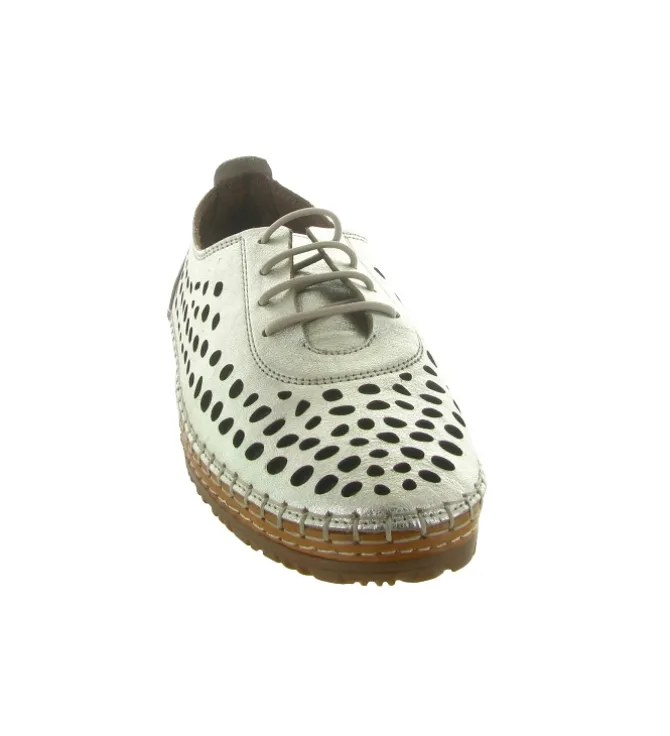 chaussures a lacets - Détente - femme - Cuir - Argent - Madory