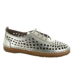 chaussures a lacets - Détente - femme - Cuir - Argent - Madory