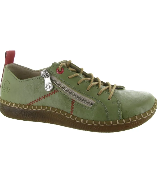 chaussures a lacets - Détente - femme - Synthétique - Vert - Rieker