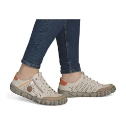 chaussures a lacets - Détente - femme - Synthétique - Beige - Rieker