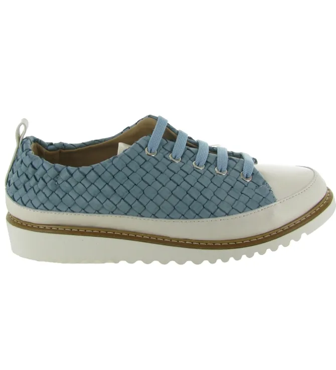 chaussures a lacets - Détente - femme - Cuir - Bleu - Xsa