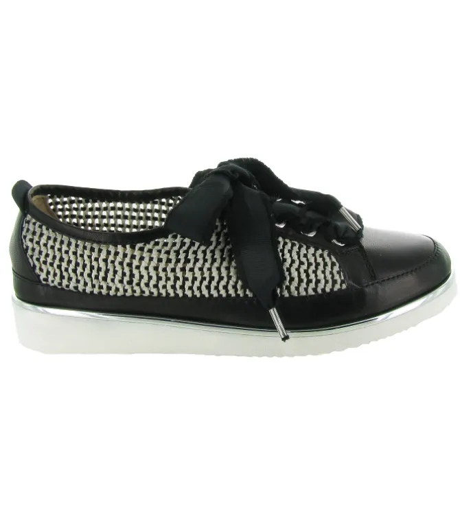 chaussures a lacets - Détente - femme - Cuir - Noir - Xsa