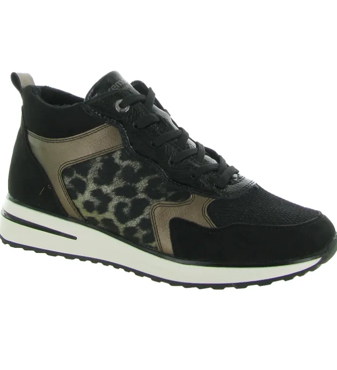 chaussures a lacets - Détente - femme - Cuir - Noir - Remonte