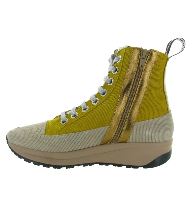 chaussures a lacets - Détente - femme - Nubuck - Jaune - Vaddia