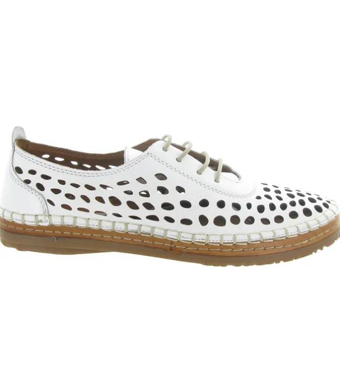 chaussures a lacets - Détente - femme - Cuir - Blanc - Madory