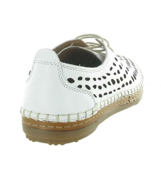chaussures a lacets - Détente - femme - Cuir - Blanc - Madory
