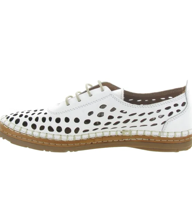 chaussures a lacets - Détente - femme - Cuir - Blanc - Madory