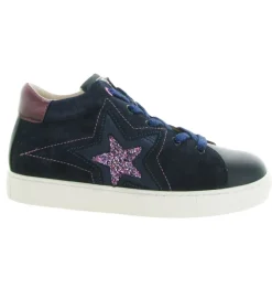 chaussures a lacets - - junior fille - Cuir - Bleu Marine - Acebos