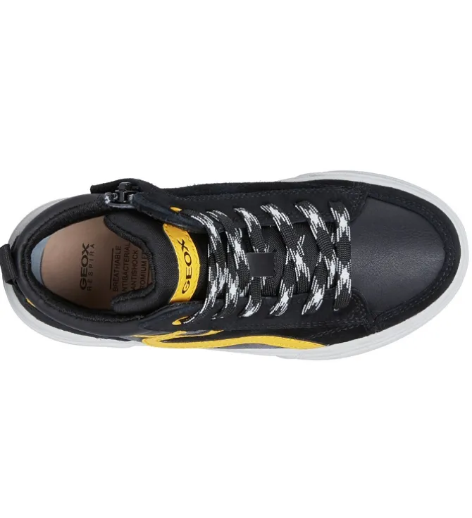 chaussures a lacets - - junior garcon - Synthétique - Noir - Geox