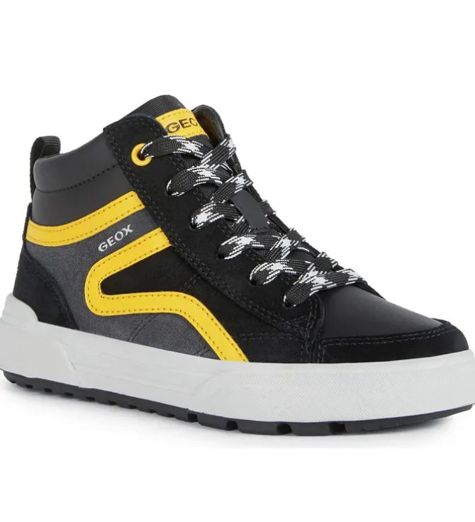 chaussures a lacets - - junior garcon - Synthétique - Noir - Geox