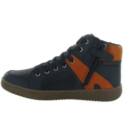 chaussures a lacets - - junior garcon - Cuir - Bleu - Kickers