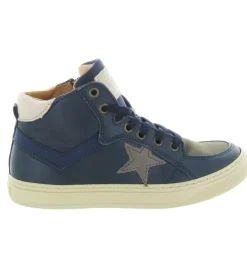chaussures a lacets - - junior garcon - Cuir - Bleu - Bisgaard