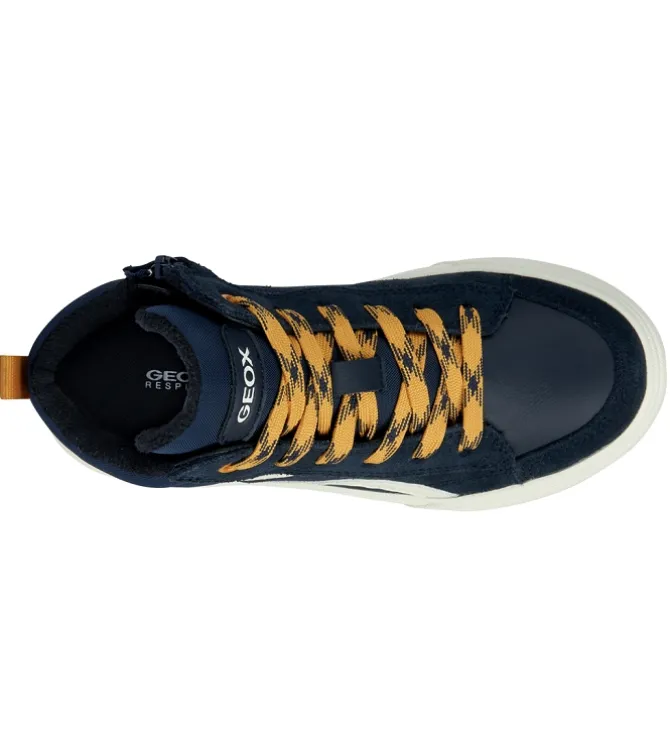 chaussures a lacets - - junior garcon - Synthétique - Bleu Marine - Geox
