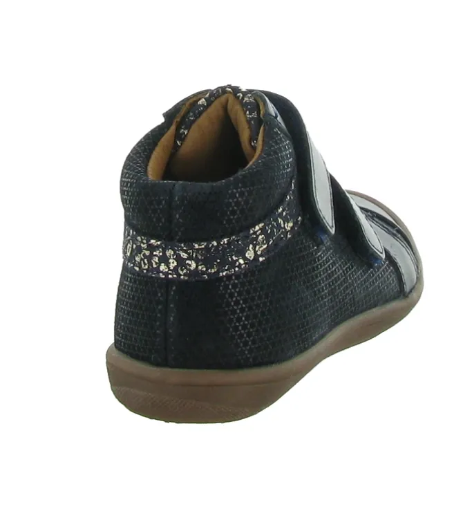 chaussures a scratch - - junior fille - Cuir - Bleu Marine - Bellamy