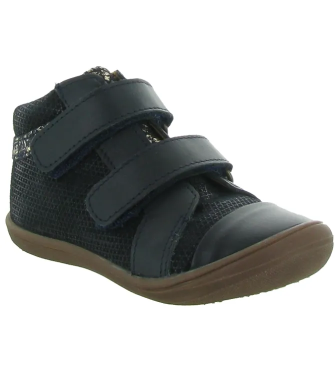 chaussures a scratch - - junior fille - Cuir - Bleu Marine - Bellamy