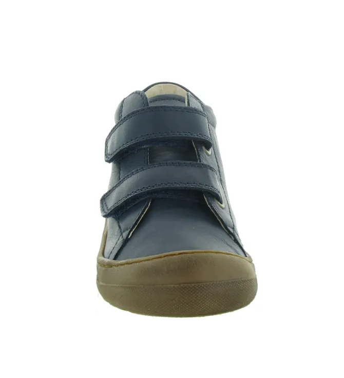 chaussures a scratch - - junior garcon - Cuir - Bleu Marine - Naturino