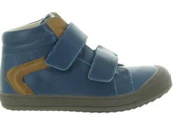 chaussures a scratch - - junior garcon - Cuir - Bleu - Gbb