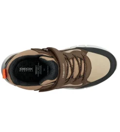 chaussures a scratch - - junior garcon - Synthétique - Marron - Geox
