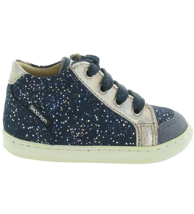 chaussures bebe du 18 au 27 - - bebe fille - Cuir - Bleu Marine - Shoo pom